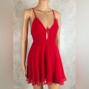 Sexy Red Spaghetti Strap BeBe Dress